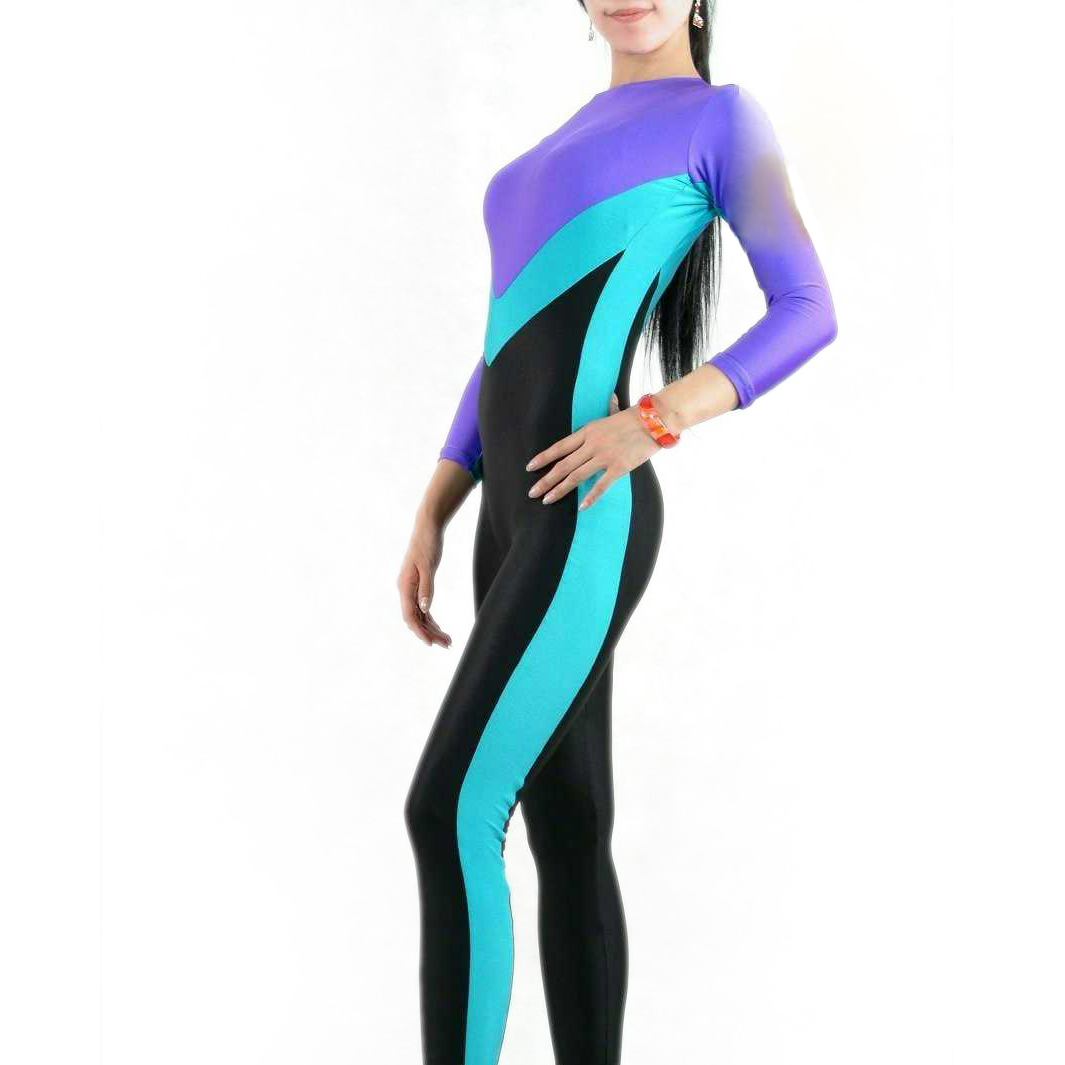 Women's Jumpsuit-styled Multicolor Lycra Spandex Back Zipper Cat - Click Image to Close