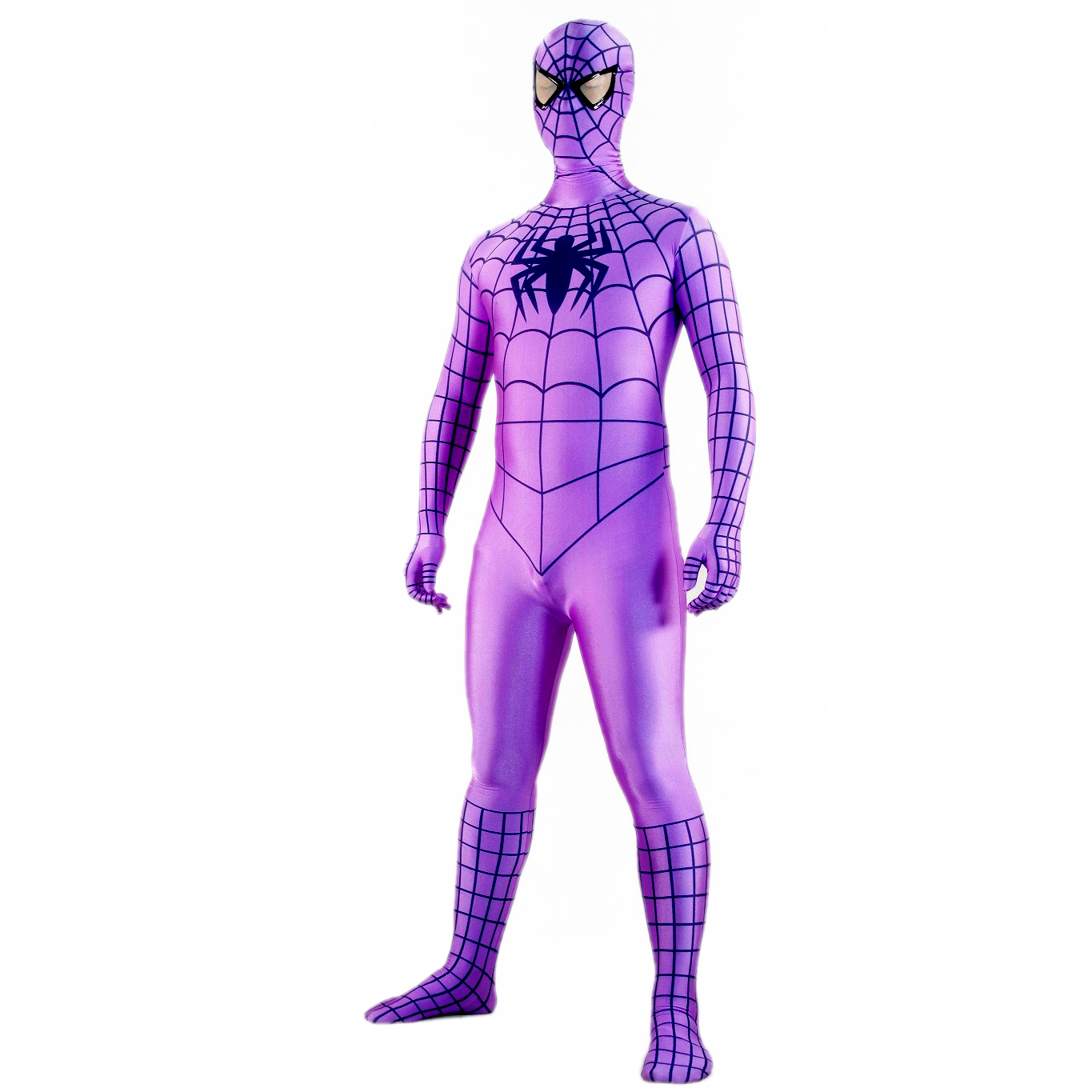 Men's Spiderman Lilac with Black Lycra Spandex Back Zipper Zenta - Click Image to Close