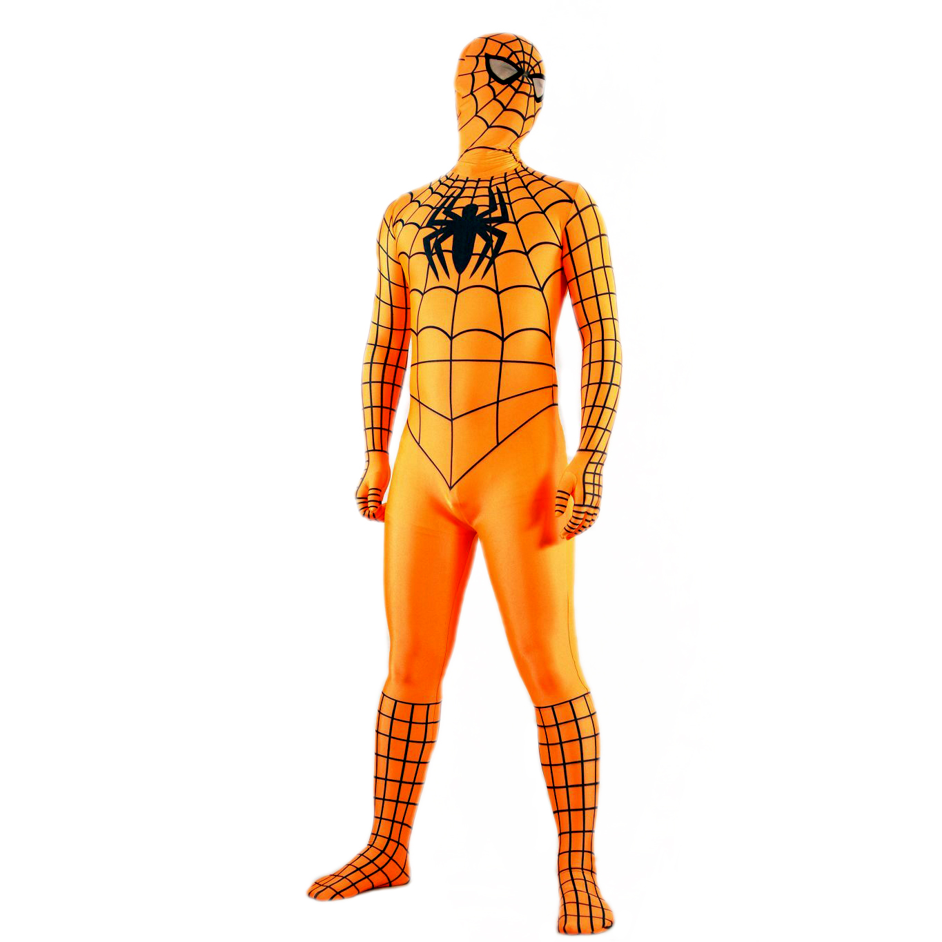 Men's Spiderman Orangered with Black Lycra Spandex Back Zipper Z