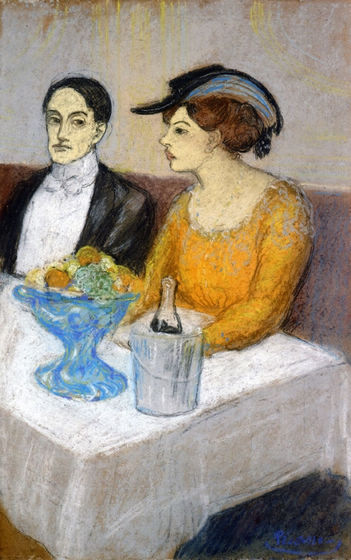 Man and Woman a the Table: Angel Fernandez de Soto and his Frien