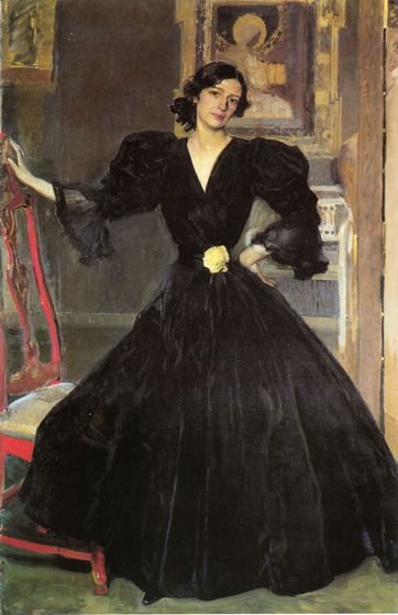 Clotilde in a Black Dress - Click Image to Close