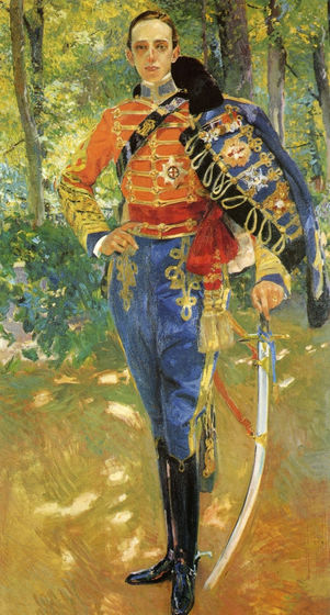 Alphonso XIII in Hussars Uniform - Click Image to Close