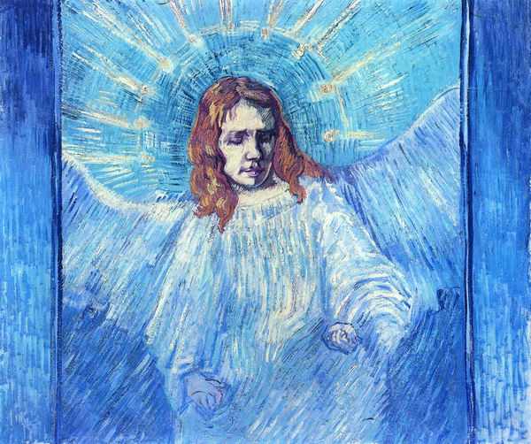 Half-Figure of an Angel (after Rembrandt) - Click Image to Close