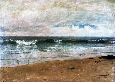 Seascape with Pines and Overhanging Clouds