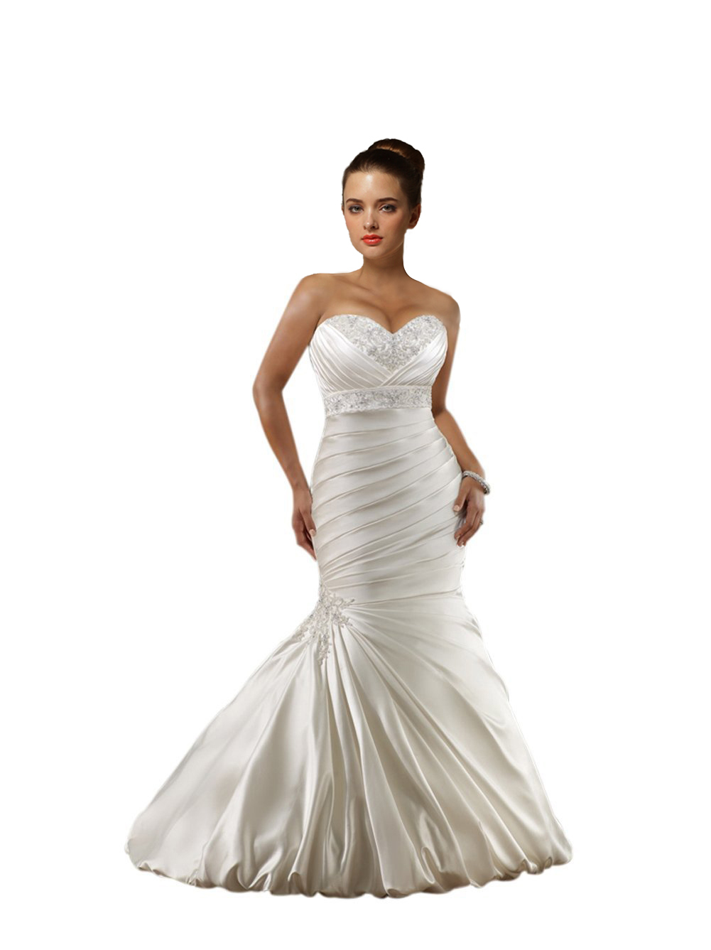 Women's Mermaid Sweetheart Satin Plus Size Wedding Dress (US2) W - Click Image to Close